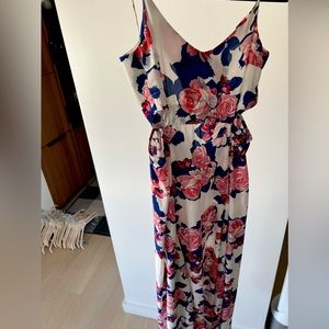 Two Arrows floral maxi dress with cut outs